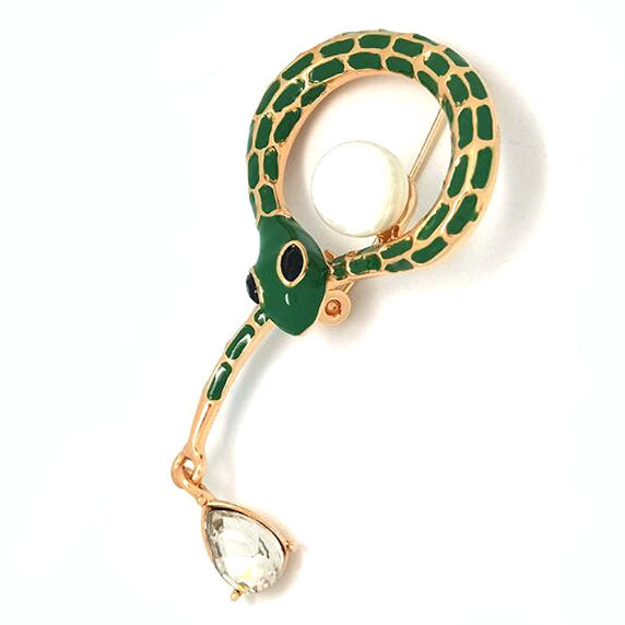 Customized epoxy resin animal jewelry supplier wholesale unisex rhinestone snake brooches factory manufacturer china